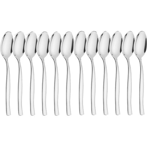 Lot de 48 cuillères, acier inoxydable, poignée épaissie, design élégant, pour dessert et soupe, usage domestique (1/5)