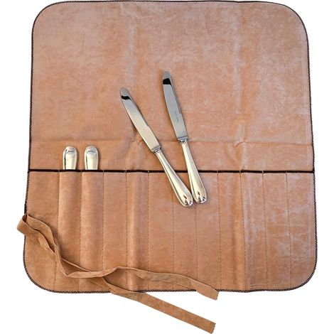 Hagerty Silver Guard Cutlery Roll Custodia per posate d'argento e placcate 43,5 x 45 cm I Pratica custodia antiossidante posate d'argento I Portaposate da 12 per coltelli da frutta e pesce