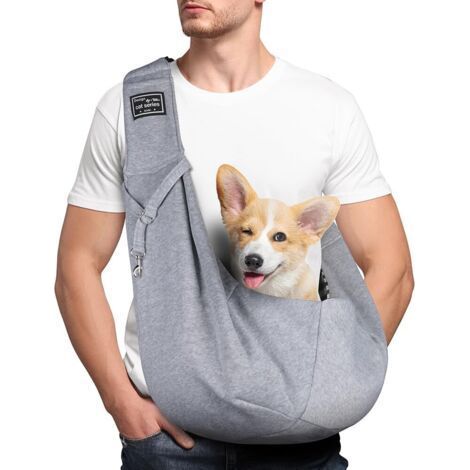 (Gris) Sac de Transport pour Chien Chat,Sac de Transport Bandoulière Réglable pour Animal de Compagnie, pour Chiens/Chats de Taille Moyenne Jusqu'à 7,5 kg pour Chien et Chat Voyages en Plein (1/5)