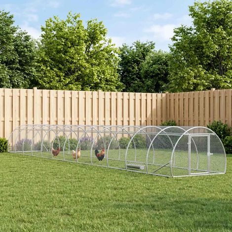 vidaXL Poulailler Argenté 1200 x 150 x 100 cm Acier galvanisé (1/5)
