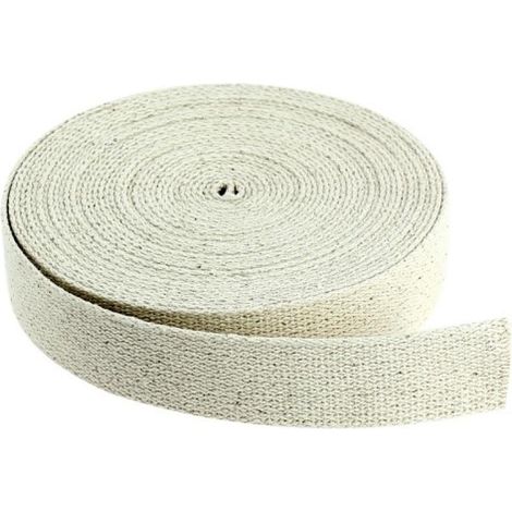 Sangles de manutention et déménagement, coton, coloris écru, largeur 35 mm, longueur 100 m - LECUYER (1/2)