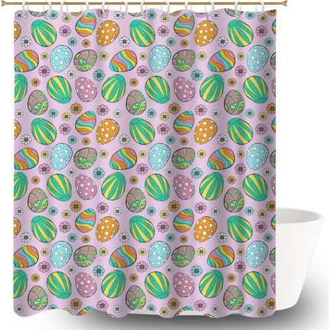 Rideau de bain imprimé polyester 180x180 montage sans perçage rideau étanche pour salle de bain (1/5)