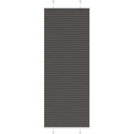 Plissee Schwarz 80x200 cm Stoffbreite 79,4 cm Polyester