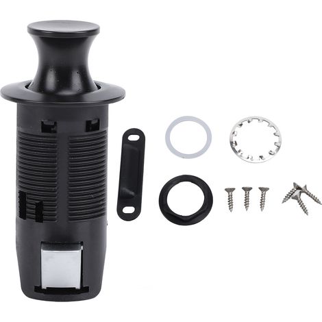 Loquet à Bouton-poussoir pour Camping-car, Bouton-poussoir de Verrouillage pour Armoire, Look élégant, Bouton-poussoir pour Tiroir, Placard, sans clé, pour Camping-car, (BLACK).
