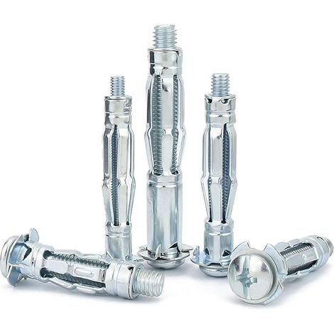 Hohlraumdübel Metall verzinkt Hohlwanddübel M8 x 52mm für Befestigungen in Gipskartonplatten, 30 Stück Hohlraum Metalldübel Spreizdübel (1/5)