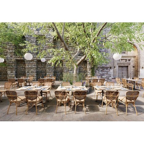 Chaise de bistrot empilable d'extérieur imitation rotin Dana (1/5)