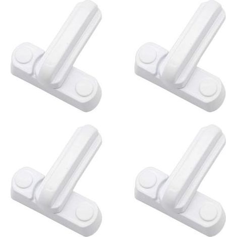 Lot de 4 Verrous de Sécurité pour Fenêtres en Métal Blanc, Cadenas de Protection pour Portes et Châssis UPVC/PVC, Accessoires de Sûreté Domestique Universels (1/5)