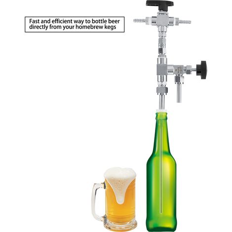 Kit de remplissage de bouteilles de bière à contre-pression en acier inoxydable 304 pour le brassage amateur de bière au CO2 (1/5)