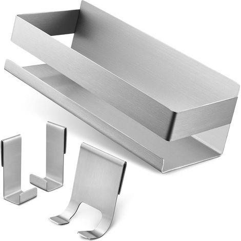 Étagère de douche sans perçage en acier inoxydable 304 brossé – Solide, design moderne et facile à installer (1/5)