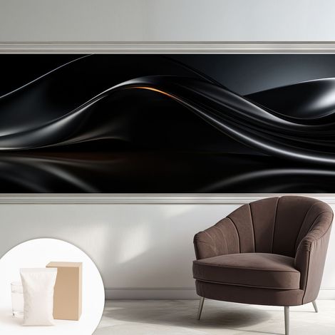 Papier peint intissé à motifs décoratifs pour salon chambre et bureau Décoration murale élégante avec colle Vagues métalliques 250x104 cm (1/5)