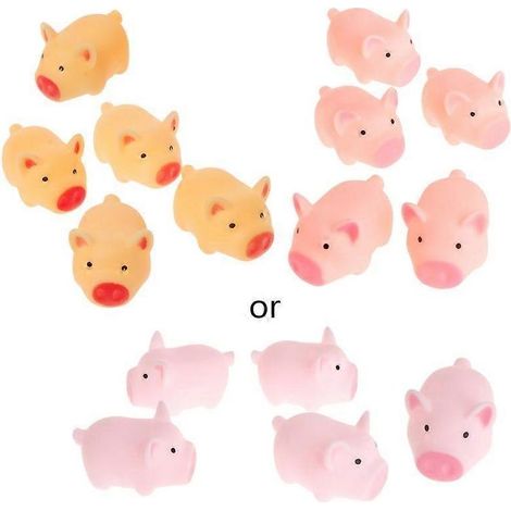 Cinq jouets en forme de cochon qui couinent, un ensemble d'animaux amusant, des jouets interactifs pour animaux de compagnie, un ensemble de 5 pièces, amusant à utiliser. (1/4)