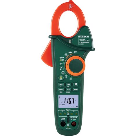 Extech Extech EX623A Stromzange  digital IR-Thermometer CAT III 600 V Anzeige (Counts): 6000