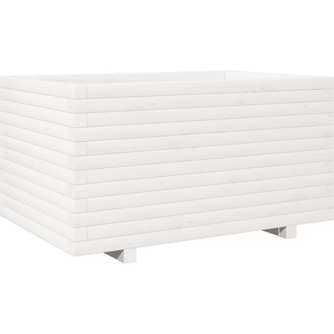 Maison Exclusive - Jardinière blanc 90x60x49,5 cm bois de pin massif