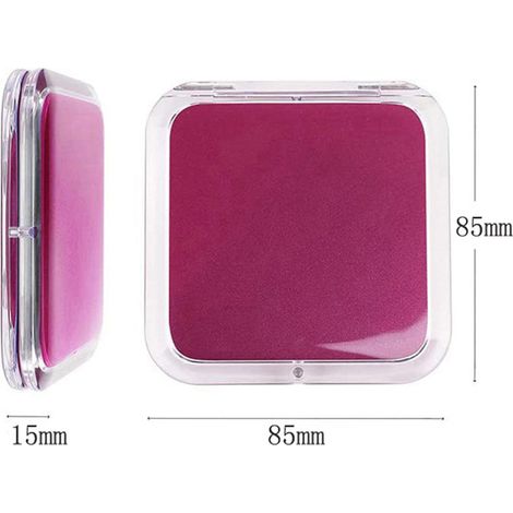 Faltbarer quadratischer kompakter Schminkspiegel mit 5-facher Vergrößerung – Eleganter Taschenspiegel mit Deckel, ideal für Touch-ups und Reisen (Weinrot)-lsw