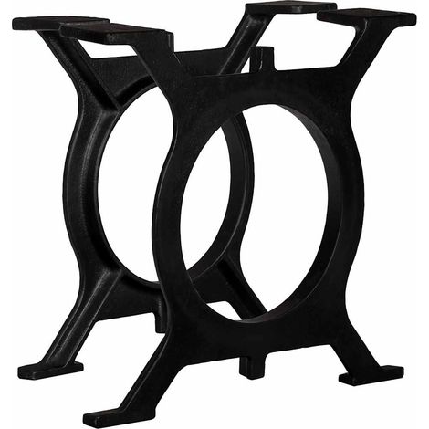 Pieds de table basse, 2 pièces, cadre en O, fonte (1/5)