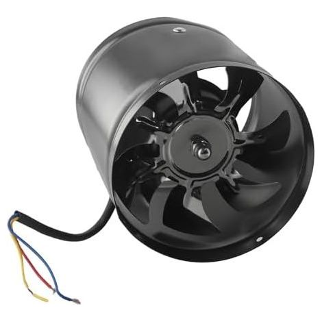 Ventilateur tubulaire industriel - 150 mm - En métal - 200-600 m³/h - Silencieux - Pour cuisine, atelier, bureau, boîtier robuste - 40 W (noir) (1/5)