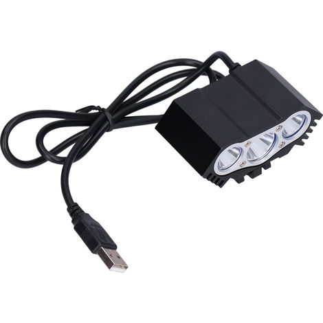 Phare vélo LED 3 feux puissants, lampe avant VTT pour nuit, éclairage cyclisme extérieur USB rechargeable. (1/5)
