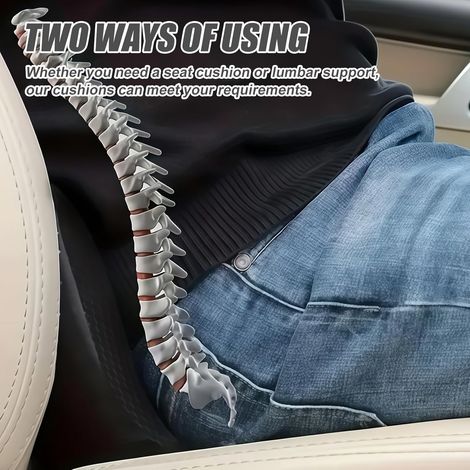 Coussin de siège de voiture, coussin cale, en mousse à mémoire de forme, coussin d'assise ergonomique pour voiture, siège conducteur, coussin cale, pour adulte, convient pour la voiture et la (1/2)