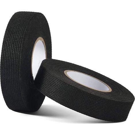 Ruban de câblage automobile, 2 pièces, facile à déchirer, réduction du bruit, tissu Flexible résistant à la chaleur, polyvalent pour voiture, noir (1/5)