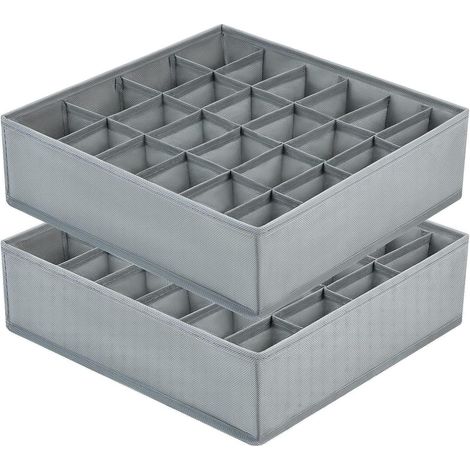 2er Set Schubladen Organizer mit 24 Fächern, faltbar, grau (1/5)