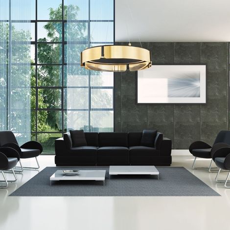 Tribeca Petit Lustre Led Laiton, Noir (1/2)