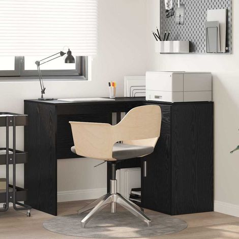 Eck-Schreibtisch Schwarz Eichen-Optik 102 x 88 x 75 cm