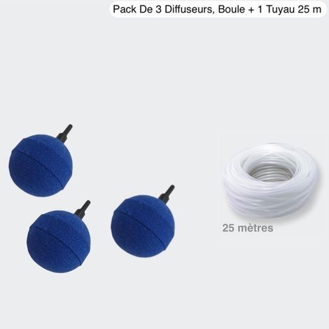 Pack 3 Diffuseurs d'Air, Boule + 1 Tuyau De 25 m, Pour Aération Bassin (1/5)