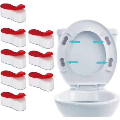 8 PCS Pare-Chocs de Siège de Toilette Tampons pour Abattant Wc Patin Abattant Toilette pour Hôtel, Chambre à Coucher, Entreprise (1/5)