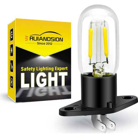 Microwave Bulb Z187 Base 240V 2A 25W LED Microwave Lamp Bulb for Microwave Oven Universal Pear Lamp, White (1/5)