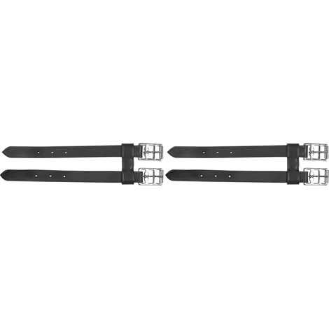 Rallonge De Sangle Pour Cheval - Lot De 2 - Cuir Noir - Extension 27 Cm - Bouclerie Robuste - Équitation (1/3)