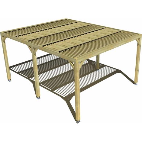 Pergola bois • 4m x 5m • indépendante • sens largeur • lames orientables bioclimatiques incluses • livraison comprise (1/3)