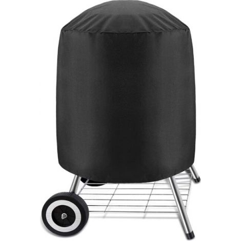 x Funda impermeable para parrilla de exterior, funda redonda para parrilla de 58 x 77 cm, color negro (58 x 77 cm) (1/4)