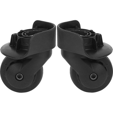 Paire de roulettes universelles silencieuses A65 noires pour valise, pièces de rechange pour bagages et sacs de voyage
