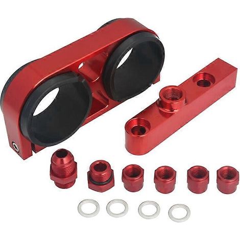 Collecteur de sortie double de pompe à carburant 044 910 en aluminium usiné, avec support de montage (1/5)