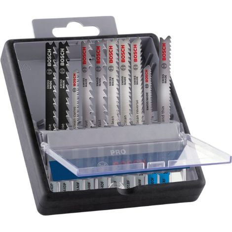 Bosch Juego de 10 hojas de sierra de calar Pro Wood and Metal (para chapa de acero, madera dura, longitud de 100 mm, accesorio profesional) (1/4)