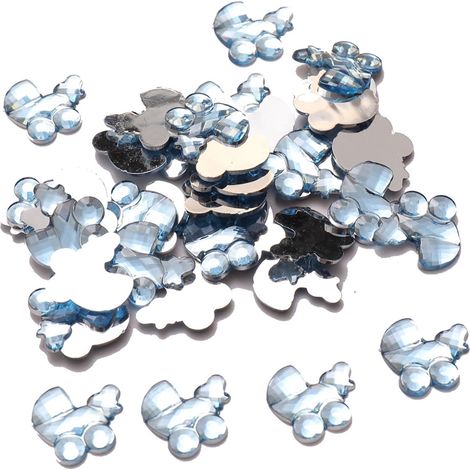 100pcs Sac de Confettis DIY pour Décoration de Table, Fête de Naissance Baby Shower (Poussette Bleu)