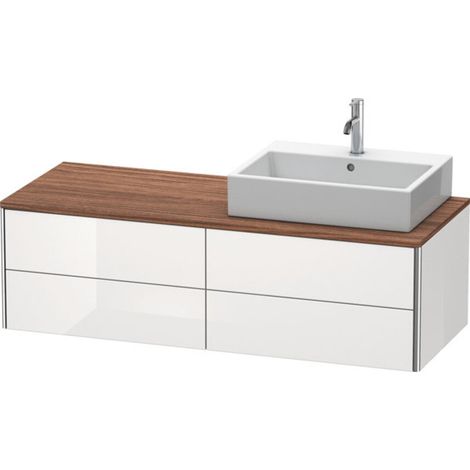 Lavabo consola Duravit XSquare, suspendido, 4 cajones, lavabo a (1/2)