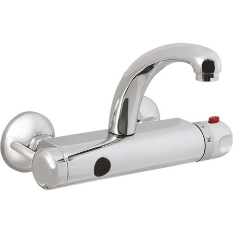 Sanela Sensorarmaturen - Thermostat-Waschtischarmatur, Betriebsspannung 230V AC/24V DC, Edelstahl SLU 25