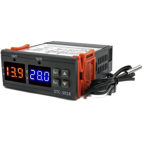 Contrôleur de température numérique double STC-3018 avec chauffage/refroidissement 12V-- (1/5)
