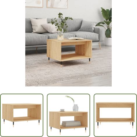 Table basse chêne sonoma -  Table basse chêne sonoma 60x50x40 cm bois d'ingénierie (1/5)