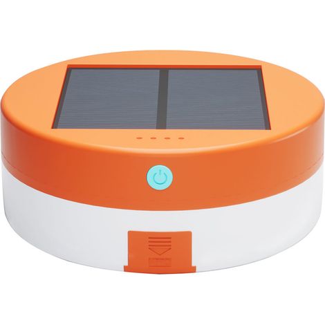 Lampe de camping solaire, guirlande lumineuse de rangement extérieur, lumière d'ambiance pour tente, veilleuse, lampe de secours rechargeable solaire (orange). (1/2)