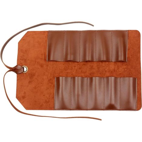 Organisateur Portable 10 Compartiments Pochette à Outils en Cuir à Rouler pour Rangement et Protection des Outils, pour DIY (1/5)