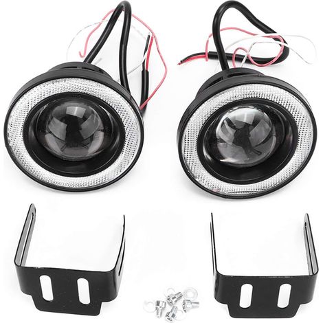 Antibrouillard: Phares Avant à LED de 3,5 Pouces Angel Eyes avec Assemblage de Remplacement Universel COB pour Camion SUV de Voiture(blanc) (1/5)