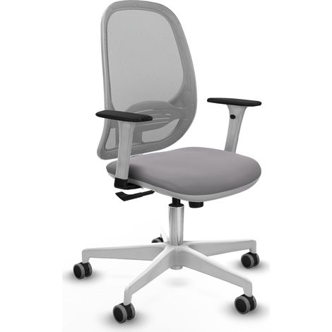 Chaise de bureau piqueras y crespo Cilanco gris blanc similicuir maille (1/2)