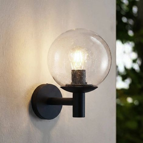 [GEBRAUCHT] B-Ware Lindby Außenwandleuchte Wandlampe Dangan Glas Schwarz Transparent Außenbereich