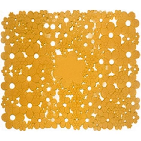 TAPPETO ANTISCIVOLO MOD. FLOWERS CM 53 X 53 Arancio