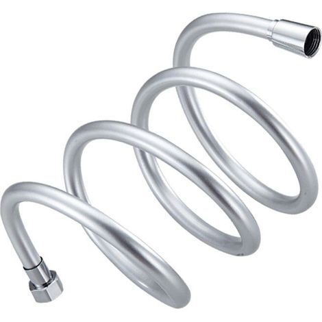 Tubo flessibile per doccia 150 cm con protezione antitorsione, flessibile, attacco standard da 1/2" e antipiega, testato per acqua potabile sotto pressione, argento