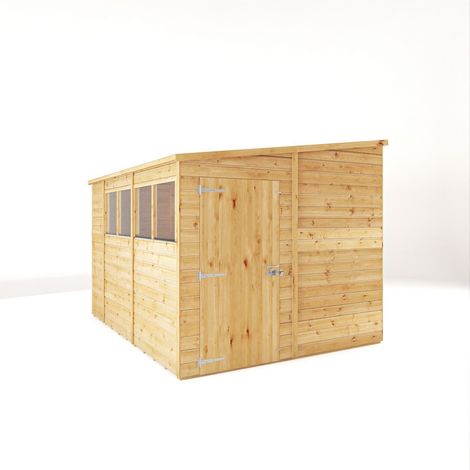 10 x 8 Feet Woodsman Shiplap Pent - Glass/Wood - L314 x W246.6 x H220.4 cm