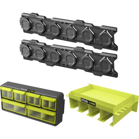 Pack RYOBI LINK System 2 guide a parete - Scaffale multiuso - Organizzatore regolabile