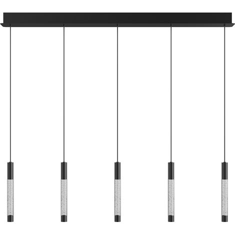 Lámpara colgante - negro - Alisio -  vidrio metal - lámpara de (1/4)